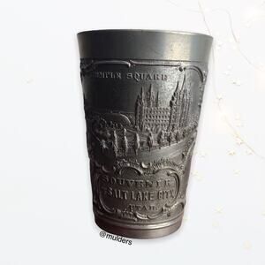 Vintage Salt Lake City Utah Pewter Souvenir Cup - Historical Scenery
